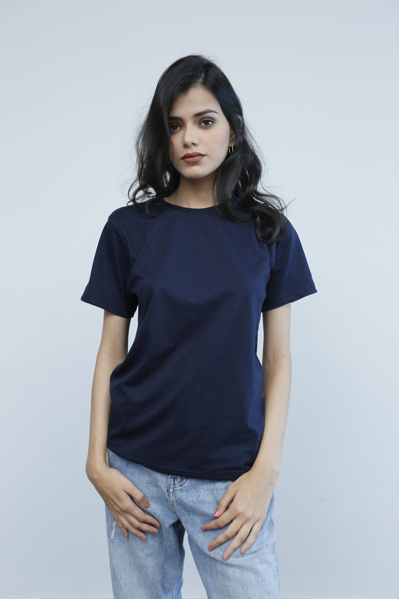 SHORT SLEEVE T SHIRT - Navy Blue - YK Clothing