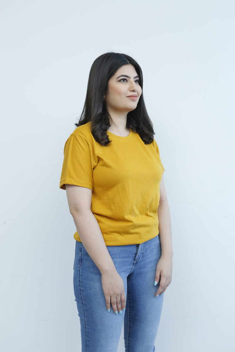 SHORT SLEEVE T SHIRT - Mustard - YK Clothing