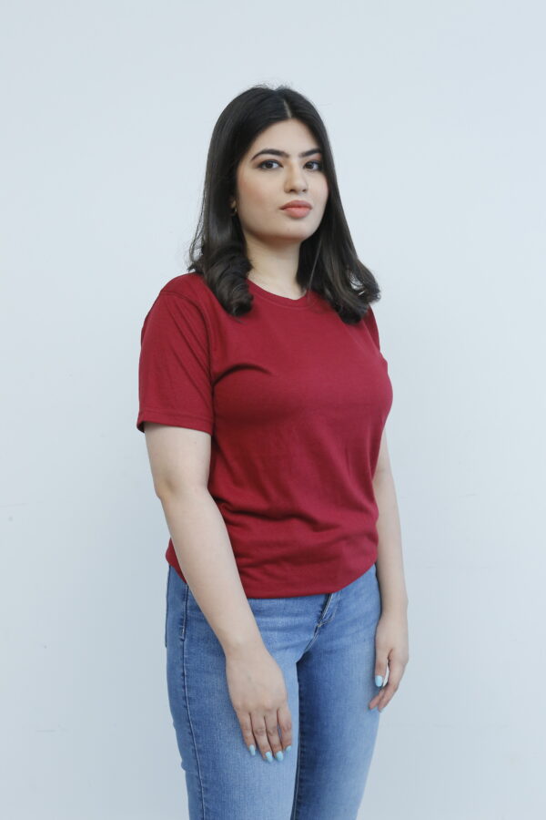 SHORT SLEEVE T SHIRT - Maroon - YK Clothing