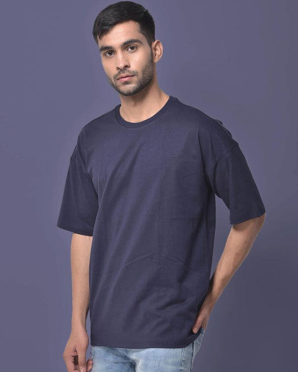 Dropshoulder Tee - Navy Blue - YK Clothing