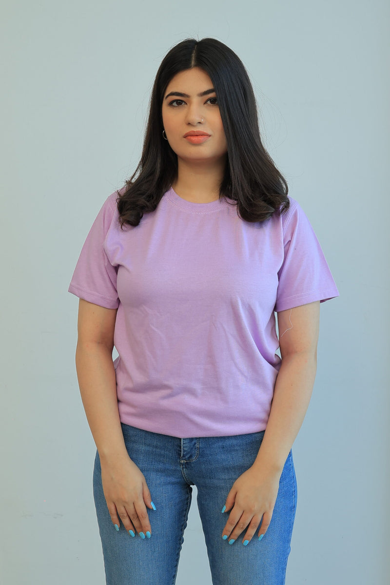 SHORT SLEEVE T SHIRT - Lavender - YK Clothing