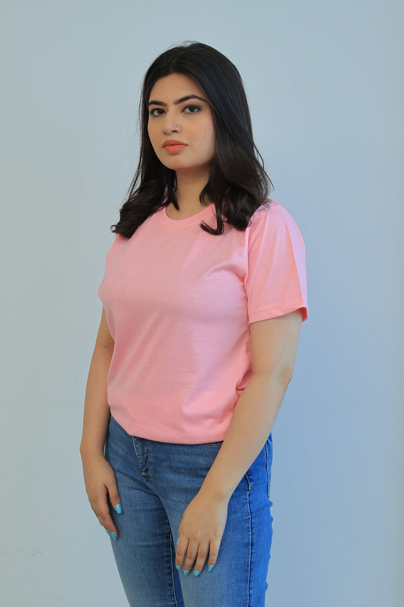 SHORT SLEEVE T SHIRT - Pink - YK Clothing