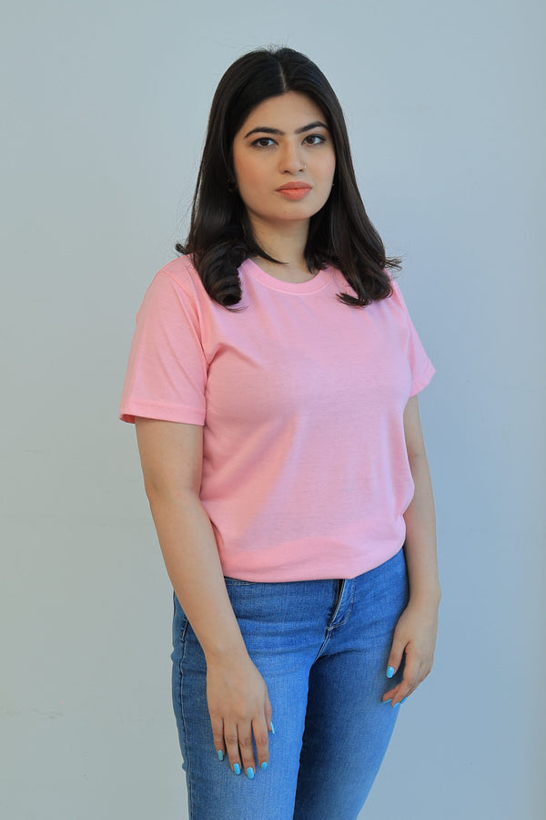 SHORT SLEEVE T SHIRT - Pink - YK Clothing