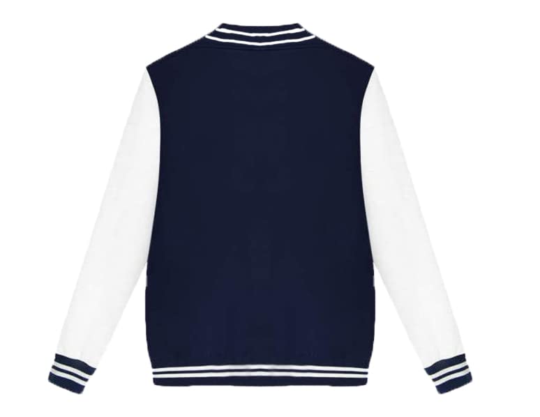 Classic Blue and White Baseball Jacket - YK Clothing