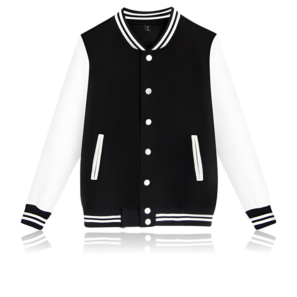 Classic Monochrome Baseball Jacket - YK Clothing