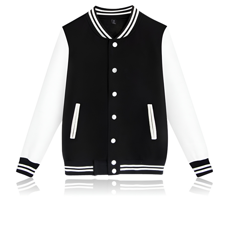 Classic Monochrome Baseball Jacket - YK Clothing