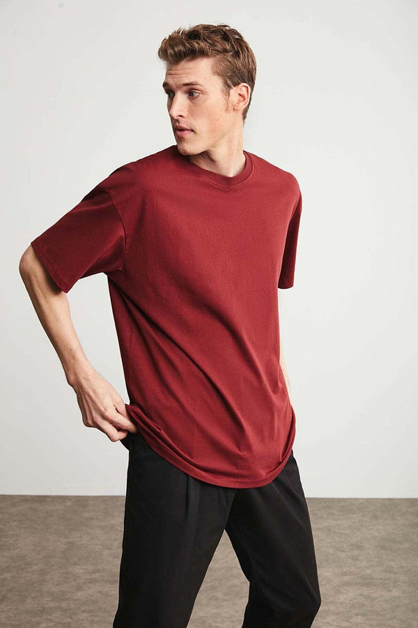 Dropshoulder Tee - Maroon - YK Clothing