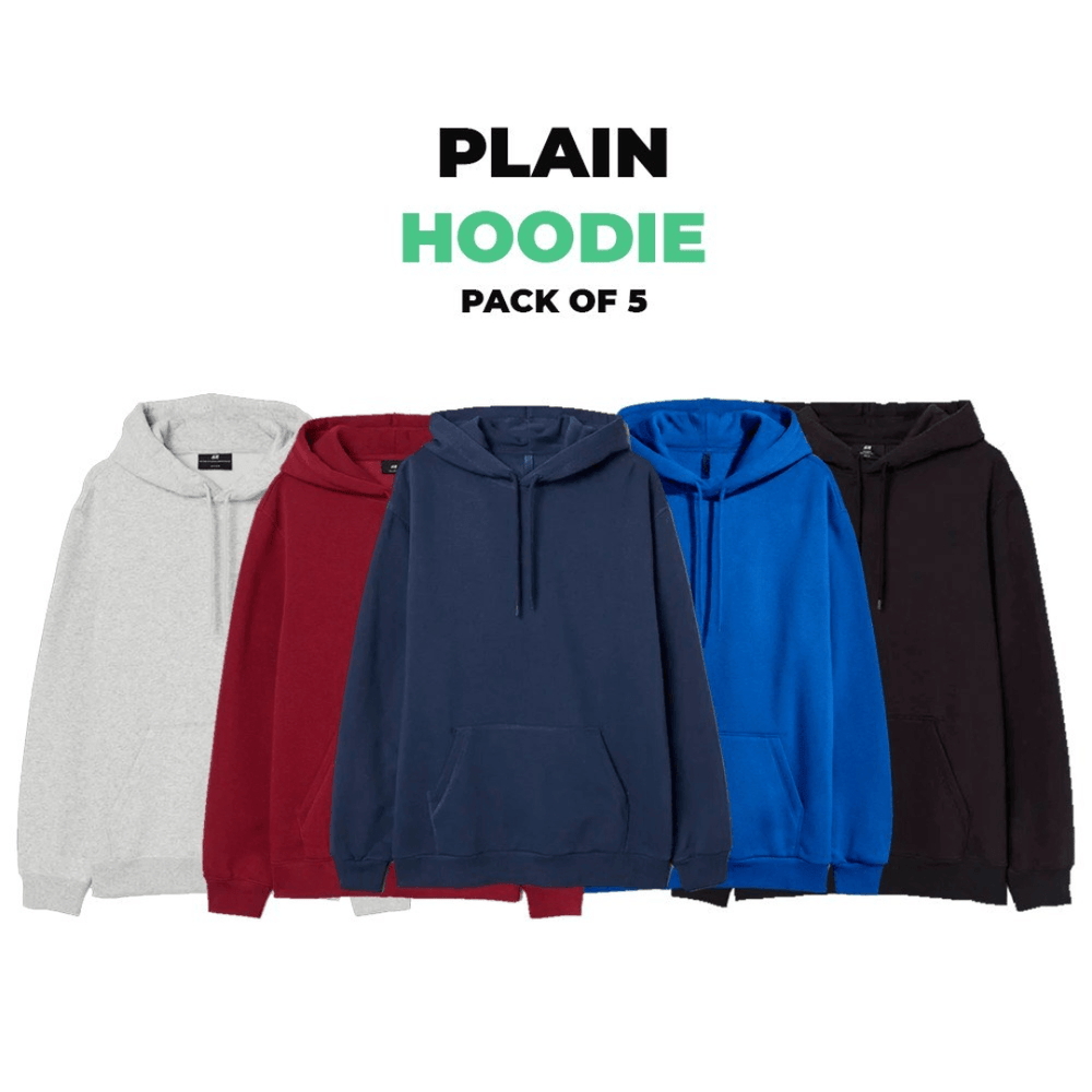 Bundle of 5 Plain Hoodie
