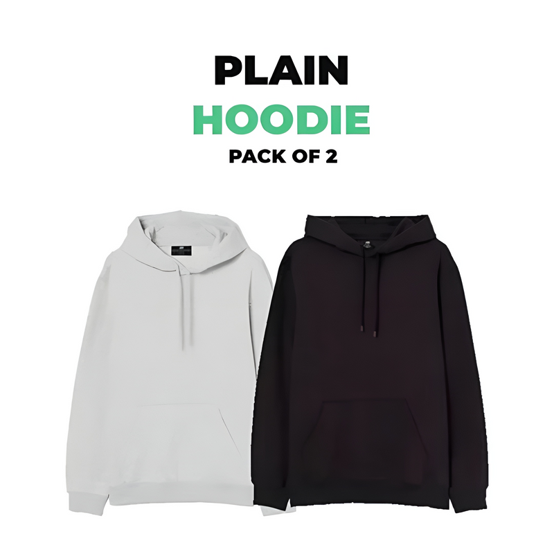 Bundle of 2 Plain Hoodie - YK Clothing