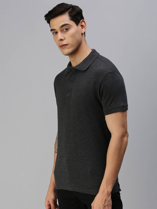 STEEL GREY POLO TEE - YK Clothing