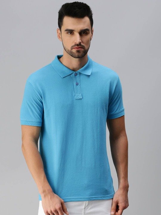 SEA BLUE POLO TEE - YK Clothing