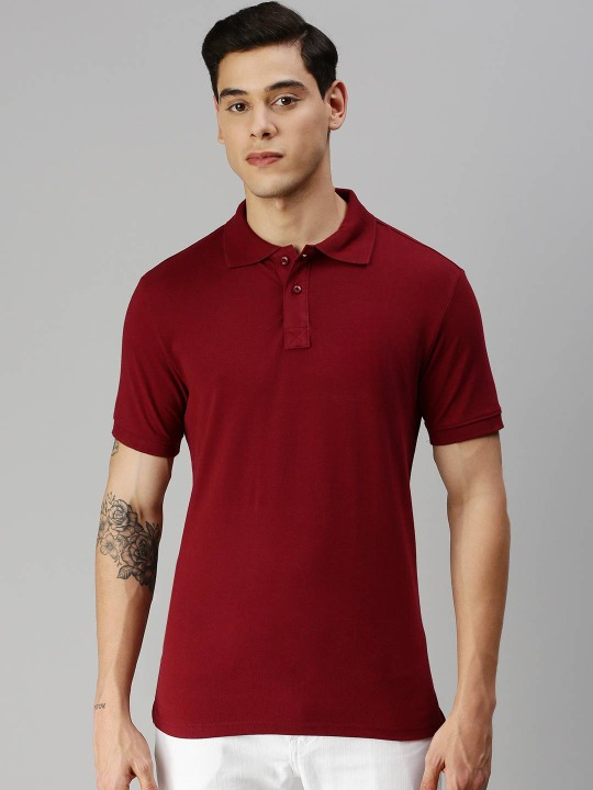 MAROON POLO TEE - YK Clothing