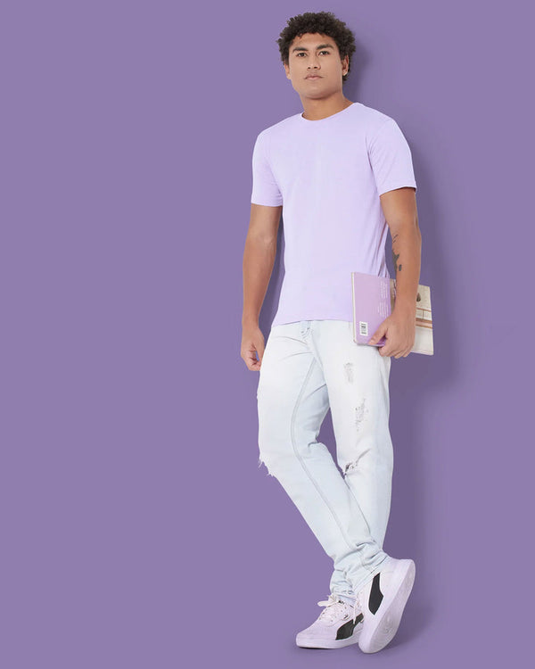 SHORT SLEEVE T SHIRT - Lavender - YK Clothing