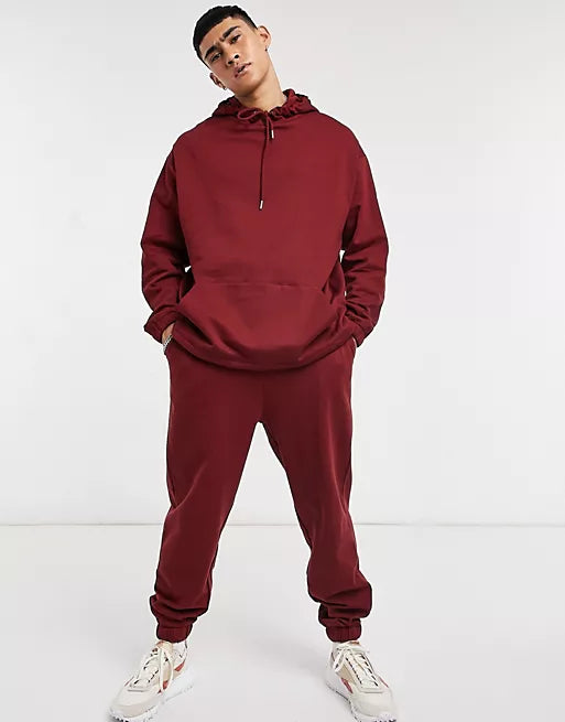 Maroon Hoodie Track Suit - YK