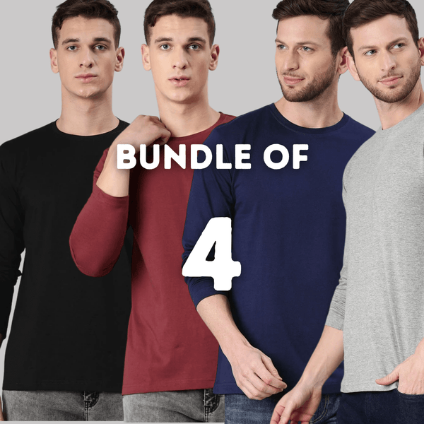 Bundle Of 4 Basic Full Sleeves T Shirt