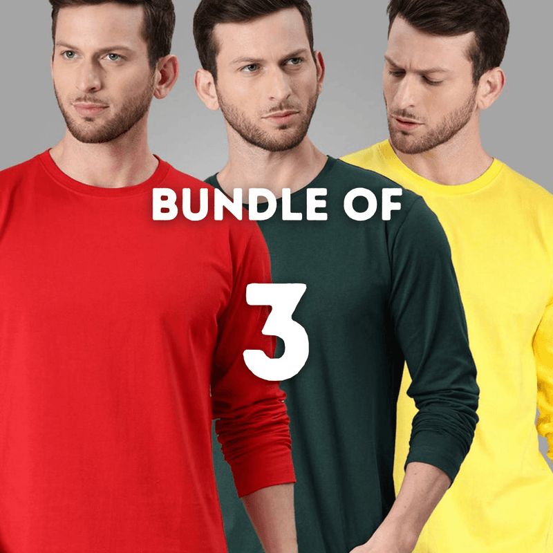 Bundle Of 3 Basic Full Sleeves T Shirt