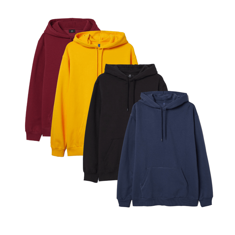 Bundle of 4 Plain Hoodie - YK Clothing