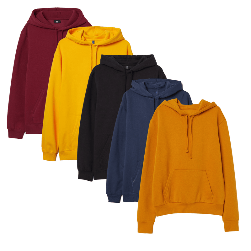 Bundle of 5 Plain Hoodie - YK Clothing