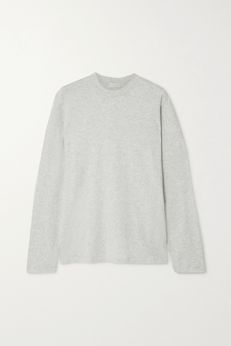 FULL SLEEVES ROUND NECK T-SHIRT - Gray - YK