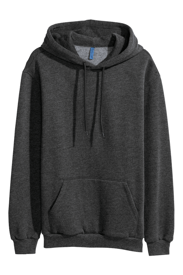 Plain Charcoal Gray Hoodie - YK