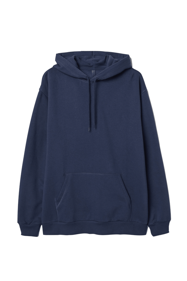 Plain Navy Blue Hoodie - YK