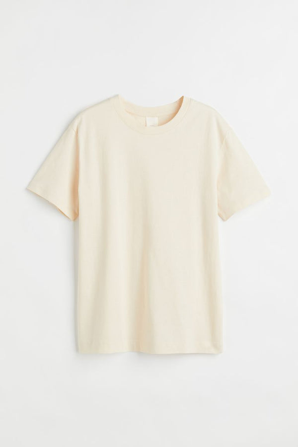 SHORT SLEEVE T SHIRT - Cream - YK Clothing