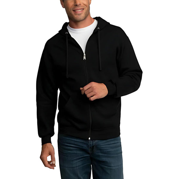 Basic Black Zipper Hoodie - YK