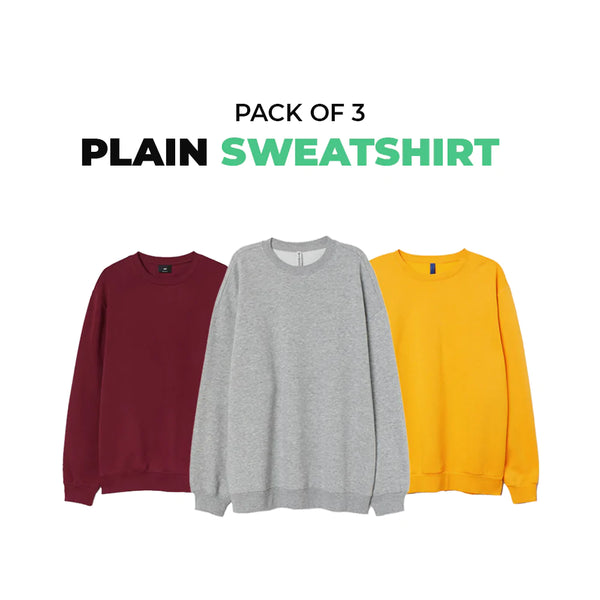 Bundle of 3 Plain Sweatshirts - YK